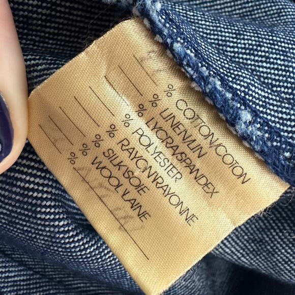 VTG Vesti Denim Shirt Dress Blue Button Front Midi Short Sleeve Utility Retro L - Picture 5 of 13